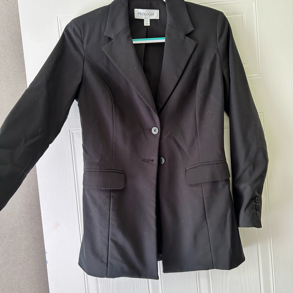 Prologue Black Blazer Classic Tailored Suit Jacket